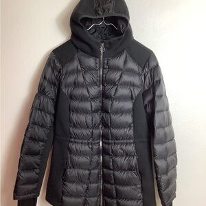Michael Kors Black Puffer Jacket Down Filled With Large Logo On Back Women’s 1X